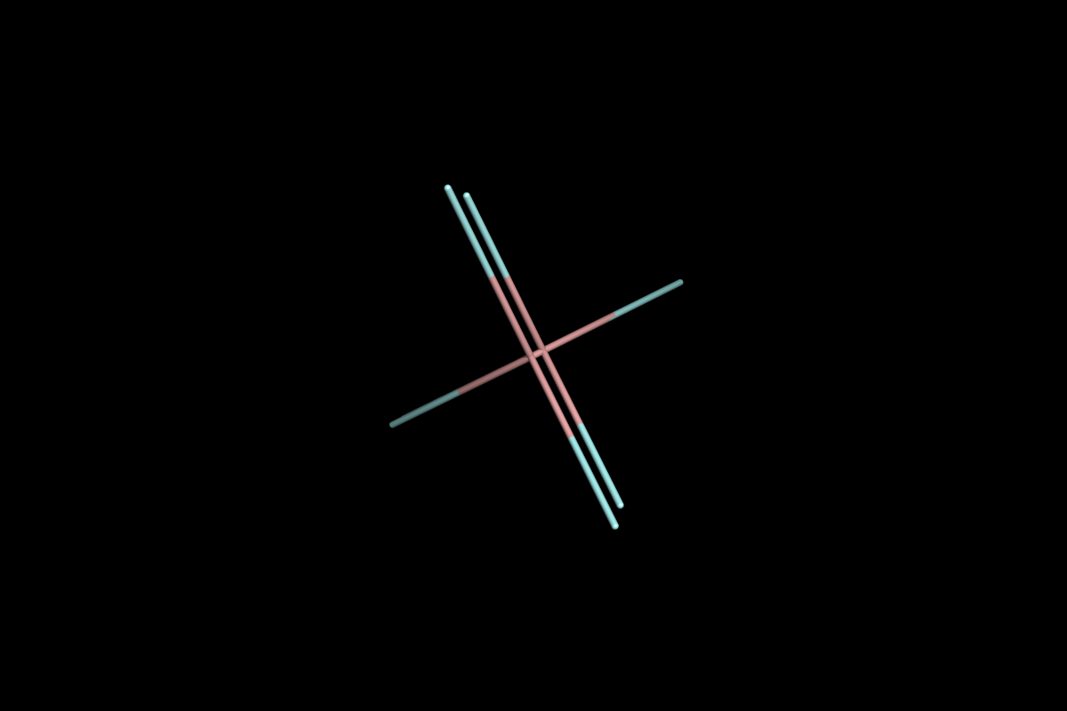 Superposition of QM optimised (green) and MM energy minimised (cyan) structures.<br>Click to toggle size.