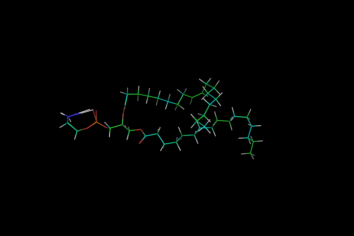 Superposition of QM optimised (green) and MM energy minimised (cyan) structures.<br>Click to toggle size.